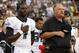 PHILADELPHIA, PA - AUGUST 09: Michael Vick #7 and head coach Andy Reid of the Philadelphia Eagles observe a moment of silence in memory of Reid's son Garrett before a preseason game against the Pittsburgh Steelers at Lincoln Financial Field on August 9, 2012 in Philadelphia, Pennsylvania. (Photo by Jeff Zelevansky/Getty Images)