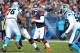 Oct 28, 2012; Chicago, IL, USA; Chicago Bears quarterback Jay Cutler (6) looks to pass against the Carolina Panthers during the second half at Soldier Field. The Bears beat the Panthers 23-22. Mandatory Credit: Rob Grabowski-US PRESSWIRE