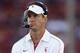 LOS ANGELES, CA - OCTOBER 20: USC Trojans head coach Lane Kiffin looks on against the Colorado Buffaloes at Los Angeles Memorial Coliseum on October 20, 2012 in Los Angeles, California. (Photo by Jeff Gross/Getty Images)