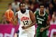 LONDON, ENGLAND - AUGUST 02: James Harden #12 of United States looks to pass during the Men's Basketball Preliminary Round match against Nigeria on Day 6 of the London 2012 Olympic Games at Basketball Arena on August 2, 2012 in London, England. (Photo by Mike Hewitt/Getty Images)