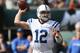 EAST RUTHERFORD, NJ - OCTOBER 14: Andrew Luck #12 of the Indianapolis Colts against the New York Jets at MetLife Stadium on October 14, 2012 in East Rutherford, New Jersey. (Photo by Nick Laham/Getty Images)