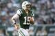 EAST RUTHERFORD, NJ - OCTOBER 14: Tim Tebow #15 of the New York Jets runs from the field against the Indianapolis Colts at MetLife Stadium on October 14, 2012 in East Rutherford, New Jersey. (Photo by Nick Laham/Getty Images)