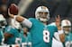 ARLINGTON, TX - AUGUST 29: Matt Moore #8 of the Miami Dolphins at Cowboys Stadium on August 29, 2012 in Arlington, Texas. (Photo by Ronald Martinez/Getty Images)