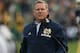 SOUTH BEND, IN - OCTOBER 20: Head coach Brian Kelly of the Notre Dame Fighting Irish watches as his team takes on the BYU Cougars at Notre Dame Stadium on October 20, 2012 in South Bend, Indiana. Notre Dame defeated BYU 17-14. (Photo by Jonathan Daniel/Getty Images)