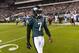 Sep 30, 2012; Philadelphia, PA, USA; Philadelphia Eagles quarterback Michael Vick (7) prior to playing the New York Giants at Lincoln Financial Field.The Eagles defeated The Giants 19-17. Mandatory Credit: Howard Smith-US PRESSWIRE