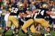 SOUTH BEND, IN - OCTOBER 20: Andrew Hendrix #12 of the Notre Dame Fighting Irish runs against the BYU Cougars at Notre Dame Stadium on October 20, 2012 in South Bend, Indiana. Notre Dame defeated BYU 17-14. (Photo by Jonathan Daniel/Getty Images)