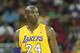 FRESNO, CA - OCTOBER 07: Kobe Bryant #24 of the Los Angeles Lakers on the court during the game with the Golden State Warriors at Save Mart Center At Fresno State on October 7, 2012 in Fresno, California. NOTE TO USER: User expressly acknowledges and agrees that, by downloading and or using this photograph, User is consenting to the terms and conditions of the Getty Images License Agreement. (Photo by Stephen Dunn/Getty Images)
