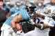 Jan. 1, 2012; Jacksonville FL, USA; Jacksonville Jaguars wide receiver Mike Thomas (80) is tackled by Indianapolis Colts defensive back Chris Rucker (36) during the first half at EverBank Field. Mandatory Credit: Matt Stamey-US PRESSWIRE
