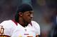 ST LOUIS, MO - SEPTEMBER 16: Quarterback Robert Griffin III #10 of the Washington Redskins watches from the sidelines during the game against the St. Louis Rams at Edward Jones Dome on September 16, 2012 in St Louis, Missouri. (Photo by Jamie Squire/Getty Images)