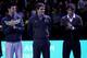 LONDON, ENGLAND - NOVEMBER 21: (L-R) Andy Murray of Great Britain, Novak Djokovic of Siberia, Roger Federer of Switzerland and Rafael Nadal of Spain attend a ceremony for Carlos Moya's retirement during the Barclays ATP World Tour Finals at O2 Arena on November 21, 2010 in London, England. (Photo by Clive Brunskill/Getty Images)