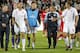 KRUSEVAC, SERBIA - OCTOBER 16: Head Coach Stuart Pearce of England and his assistant Steve Wigley lead Steven Caulker, Craig Dawson, Ryan Bennett and the rest of his team off the pitch after the Under 21 European Championship Play Off second leg match between Serbia U21 and England U21 at Stadium Mladost on October 16, 2012 in Krusevac, Serbia. (Photo by Srdjan Stevanovic/Getty Images)