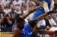 MIAMI, FL - JUNE 21: Dwyane Wade #3 of the Miami Heat and James Harden #13 of the Oklahoma City Thunder fight for a loose ball in the first half of Game Five of the 2012 NBA Finals on June 21, 2012 at American Airlines Arena in Miami, Florida. NOTE TO USER: User expressly acknowledges and agrees that, by downloading and or using this photograph, User is consenting to the terms and conditions of the Getty Images License Agreement. (Photo by Ronald Martinez/Getty Images)