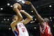 October 31, 2012; Auburn Hills, MI, USA; Detroit Pistons small forward Tayshaun Prince (22) shoots the ball on Houston Rockets guard James Harden (13) in the fourth quarter at The Palace. Houston won 105-96. Mandatory Credit: Rick Osentoski-US PRESSWIRE