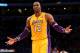 LOS ANGELES, CA - OCTOBER 30: Dwight Howard #12 of the Los Angeles Lakers gestures to a referee after fouling out of the game with the Dallas Mavericks at Staples Center on October 30, 2012 in Los Angeles, California. The Mavericks won 99-91. NOTE TO USER: User expressly acknowledges and agrees that, by downloading and or using this photograph, User is consenting to the terms and conditions of the Getty Images License Agreement. (Photo by Stephen Dunn/Getty Images)