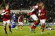 READING, ENGLAND - OCTOBER 30: Theo Walcott of Arsenal celebrates after scoring their sixth goal during the Capital One Cup Fourth Round match between Reading and Arsenal at Madejski Stadium on October 30, 2012 in Reading, England. (Photo by Scott Heavey/Getty Images)