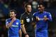 LONDON, ENGLAND - OCTOBER 28: John Obi Mikel of Chelsea talks to referee Mark Clattenburg as team mate Juan Mata looks on during the Barclays Premier League match between Chelsea and Manchester United at Stamford Bridge on October 28, 2012 in London, England. (Photo by Shaun Botterill/Getty Images)