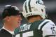 EAST RUTHERFORD, NJ - OCTOBER 14: Head coach of the New York Jets, Rex Ryan talks with Tim Tebow #15 against the Indianapolis Colts at MetLife Stadium on October 14, 2012 in East Rutherford, New Jersey. (Photo by Nick Laham/Getty Images)