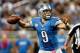 DETROIT, MI - OCTOBER 28: Matthew Stafford #9 of the Detroit Lions drops back to pass during the game against the Seattle Seahwaks at Ford Field on October 28, 2012 in Detroit, Michigan. The Lions defeated the Seahwaks 28-24. (Photo by Leon Halip/Getty Images)