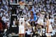MIAMI, FL - JUNE 21: Kevin Durant #35 of the Oklahoma City Thunder dunks in the first half against LeBron James #6 and Udonis Haslem #40 of the Miami Heat in Game Five of the 2012 NBA Finals on June 21, 2012 at American Airlines Arena in Miami, Florida. NOTE TO USER: User expressly acknowledges and agrees that, by downloading and or using this photograph, User is consenting to the terms and conditions of the Getty Images License Agreement. (Photo by Ronald Martinez/Getty Images)