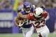 MINNEAPOLIS, MN - OCTOBER 21: Jamell Fleming #23 of the Arizona Cardinals tackles Jerome Simpson #81 of the Minnesota Vikings during the game on October 21, 2012 at Mall of America Field at the Hubert H. Humphrey Metrodome in Minneapolis, Minnesota. (Photo by Hannah Foslien/Getty Images)