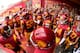 The Trojans prepare to take the field at the Coliseum in Los Angeles, Ca.