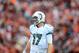 Oct 7, 2012; Columbus, OH, USA; Miami Dolphins quarterback Ryan Tannehill (17) looks to the sidelines in the second quarter against the Cincinnati Bengals at Paul Brown Stadium. Mandatory Credit: Andrew Weber-US PRESSWIRE