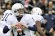 November 3, 2012; West Lafayette, IN, USA; Penn State Nittany Lions quarterback Matthew McGloin (11) drops back to pass against the Purdue Boilermakers at Ross Ade Stadium. Mandatory Credit: Sandra Dukes-US PRESSWIRE
