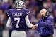 MANHATTAN, KS - OCTOBER 27: Quarterback Collin Klein #7 of the Kansas State Wildcats is congratulated by head coach Bill Snyder after a touchdown during the game against the Texas Tech Red Raiders at Bill Snyder Family Football Stadium on October 27, 2012 in Manhattan, Kansas. (Photo by Jamie Squire/Getty Images)