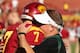 LOS ANGELES, CA - NOVEMBER 03: Head coach Chip Kelly of the Oregon Ducks and quarterback Matt Barkley #7 of the USC Trojans embrace before the game at the Los Angeles Memorial Coliseum on November 3, 2012 in Los Angeles, California. Oregon won 62-51. (Photo by Stephen Dunn/Getty Images)