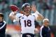 CINCINNATI, OH - NOVEMBER 04: Peyton Manning #18 of the Denver Broncos throws a pass before the NFL game against the Cincinnati Bengals at Paul Brown Stadium on November 4, 2012 in Cincinnati, Ohio. (Photo by Andy Lyons/Getty Images)