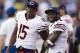 NASHVILLE, TN - NOVEMBER 4: Brandon Marshall #15 and Earl Bennett #80 of the Chicago Bears watch from the sidelines during a game against the Tennessee Titans at LP Field on November 4, 2012 in Nashville, Tennessee. The Bears defeated the Titans 51-20. (Photo by Wesley Hitt/Getty Images)