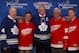 Feb. 9, 2012; Ann Arbor, MI, USA; National Hockey League alumni Red Kelly (left), Ted Lindsay, George Armstrong, Alex Delvecchio, and Kris Draper pose during an NHL press conference for the 2013 Winter Classic between Detroit Red Wings and Toronto Maple Leafs at Michigan Stadium. Mandatory Credit: Rick Osentoski-US PRESSWIRE