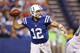 INDIANAPOLIS, IN - NOVEMBER 04: Andrew Luck #12 of the Indianapolis Colts passes the ball against the Miami Dolphins during the game at Lucas Oil Stadium on November 4, 2012 in Indianapolis, Indiana. The Colts won 23-20. (Photo by Joe Robbins/Getty Images)