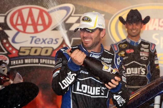 Jimmie Johnson Holds off Brad Keselowski at Texas
