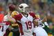 GREEN BAY, WI - NOVEMBER 04: John Skelton #19 of the Arizona Cardinals passes against the Green Bay Packers at Lambeau Field on November 4, 2012 in Green Bay, Wisconsin. The Packers defeated the Cardinals 31-17. (Photo by Jonathan Daniel/Getty Images)