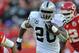 KANSAS CITY, MO - OCTOBER 28: Running back Darren McFadden #20 of the Oakland Raiders rushes for a first down against the Kansas City Chiefs during the fourth quarter on October 28, 2012 at Arrowhead Stadium in Kansas City, Missouri. Oakland defeated Kansas City 26-16. (Photo by Peter Aiken/Getty Images)