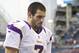 SEATTLE, WA - NOVEMBER 4: Christian Ponder #7 of the Minnesota Vikings walks off the field after a game against the Seattle Seahawks at CenturyLink Field on November 4, 2012 in Seattle, Washington. The Seahawks 30-20. (Photo by Stephen Brashear/Getty Images)