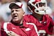 FAYETTEVILLE, AR - APRIL 21: Offensive Coordinator Paul Petrino of the Arkansas Razorbacks yells to his players during the Spring Game at Donald W. Reynolds Stadium on April 21, 2012 in Fayetteville, Arkansas. (Photo by Wesley Hitt/Getty Images)