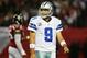 ATLANTA, GA - NOVEMBER 04: Tony Romo #9 of the Dallas Cowboys reacts after a turnover on downs against the Atlanta Falcons at Georgia Dome on November 4, 2012 in Atlanta, Georgia. (Photo by Kevin C. Cox/Getty Images)