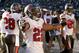 OAKLAND, CA - NOVEMBER 04: Doug Martin #22 of the Tampa Bay Buccaneers celebrates afte the bench after he scored a touchdown against the Oakland Raiders at O.co Coliseum on November 4, 2012 in Oakland, California. (Photo by Ezra Shaw/Getty Images)