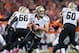DENVER, CO - OCTOBER 28: Quarterback Drew Brees #9 of the New Orleans Saints scrambles out of the pocket during a game against the Denver Broncos at Sports Authority Field Field at Mile High on October 28, 2012 in Denver, Colorado. (Photo by Dustin Bradford/Getty Images)