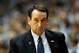 CHAPEL HILL, NC - FEBRUARY 08: Head coach Mike Krzyzewski of the Duke Blue Devils against the North Carolina Tar Heels during their game at the Dean Smith Center on February 8, 2012 in Chapel Hill, North Carolina. (Photo by Streeter Lecka/Getty Images)