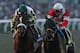 ARCADIA, CA - NOVEMBER 03: Jockey Brian Hernandez Jr. atop Fort Larned (R) finishes ahead of jockey Mike Smith atop Mucho Macho Man to win the Breeders' Cup Classic Race during the 2012 Breeders' Cup at Santa Anita Park on November 3, 2012 in Arcadia, California. (Photo by Jeff Gross/Getty Images)
