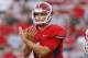 September 15, 2012; Fresno, CA, USA; Fresno State Bulldogs quarterback Derek Carr (4) calls a play against the Colorado Buffaloes in the second quarter at Bulldog Stadium. Mandatory Credit: Cary Edmondson-US PRESSWIRE