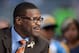 Nov 1, 2012; San Diego, CA, USA; NFL Network analyst Michael Irvin before a game between the Kansas City Chiefs and San Diego Chargers at Qualcomm Stadium. Mandatory Credit: Jake Roth-US PRESSWIRE