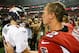 ATLANTA, GA - SEPTEMBER 17: Peyton Manning #18 of the Denver Broncos congratulates Matt Ryan #2 of the Atlanta Falcons on their 27-21 win at Georgia Dome on September 17, 2012 in Atlanta, Georgia. (Photo by Kevin C. Cox/Getty Images)