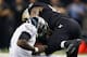 NEW ORLEANS, LA - NOVEMBER 05: Michael Vick #7 of the Philadelphia Eagles is sacked by Martez Wilson #95 of the New Orleans Saints at Mercedes-Benz Superdome on November 5, 2012 in New Orleans, Louisiana. (Photo by Chris Graythen/Getty Images)