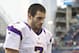 SEATTLE, WA - NOVEMBER 4: Christian Ponder #7 of the Minnesota Vikings walks off the field after a game against the Seattle Seahawks at CenturyLink Field on November 4, 2012 in Seattle, Washington. The Seahawks 30-20. (Photo by Stephen Brashear/Getty Images)