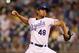 KANSAS CITY, MO - JULY 19: Closer Joakim Soria #48 of the Kansas City Royals in action during the game against the Chicago White Sox on July 19, 2011 at Kauffman Stadium in Kansas City, Missouri. (Photo by Jamie Squire/Getty Images)