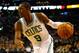 BOSTON, MA - OCTOBER 16: Rajon Rondo #9 of the Boston Celtics drives to the basket against the Brookyln Nets during the preseason game on October 16, 2012 at TD Garden in Boston, Massachusetts. NOTE TO USER: User expressly acknowledges and agrees that, by downloading and or using this photograph, User is consenting to the terms and conditions of the Getty Images License Agreement. (Photo by Jared Wickerham/Getty Images)
